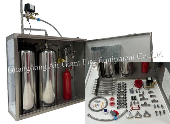 Kualitas  Double Bottles Automatic Protection Restaurant Fire Suppression System pabrik