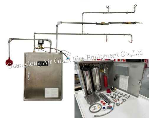 Kualitas  Double Bottle Kitchen Hood Fire Suppression System with 183°C Thermal Activation and 12L Fire Suppression Agent pabrik