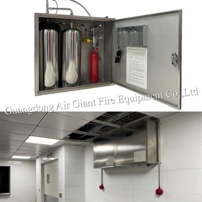 Kualitas  Double Bottles Commercial Kitchen Hood Fire Suppression System For Grease Ducts pabrik