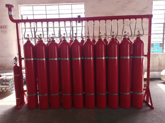 IG541 Sistem pemadam kebakaran gas inert dengan deteksi api 200-300 Bar 10-50°C